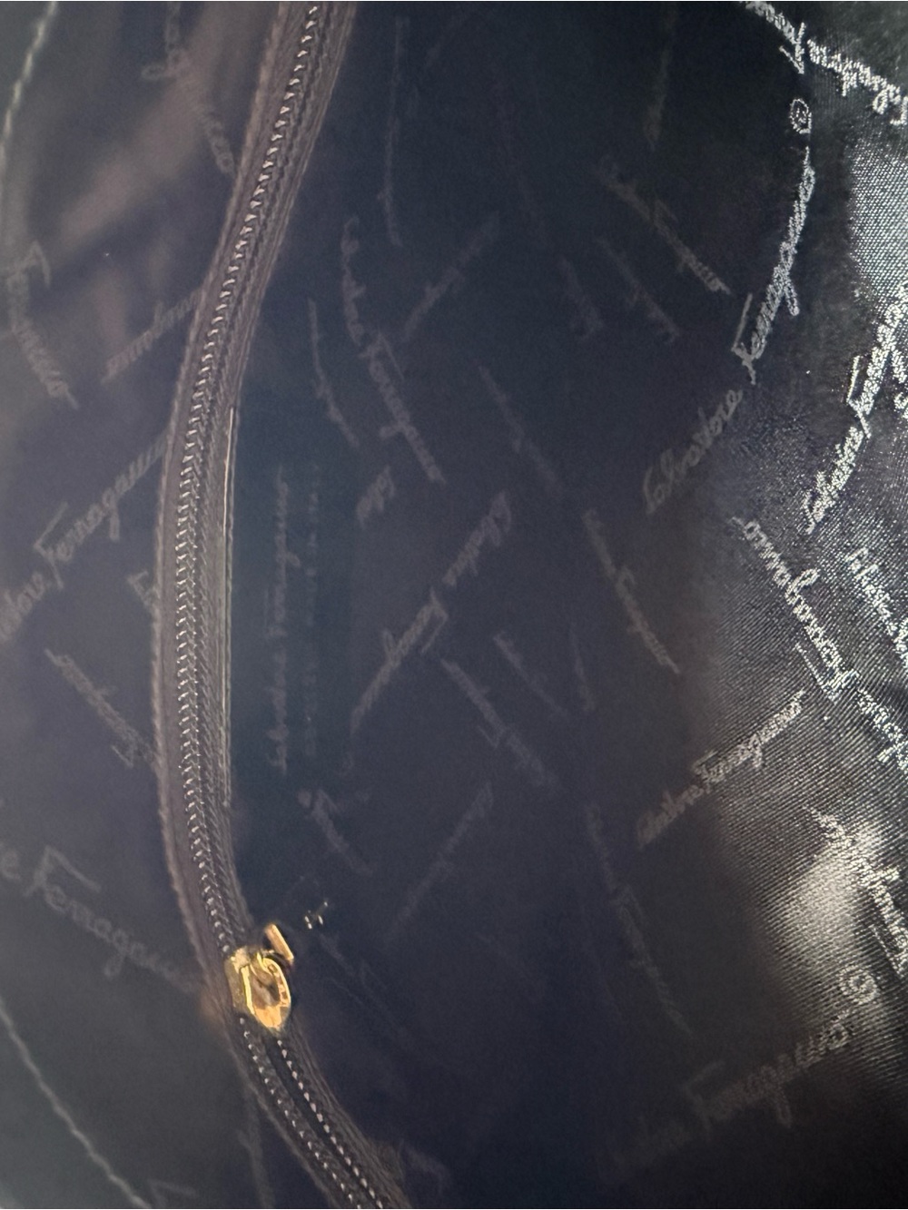 Vintage Salvatore Ferragamo Black Leather Shoulder Bag with Gold Hardware - Picture 4 of 4